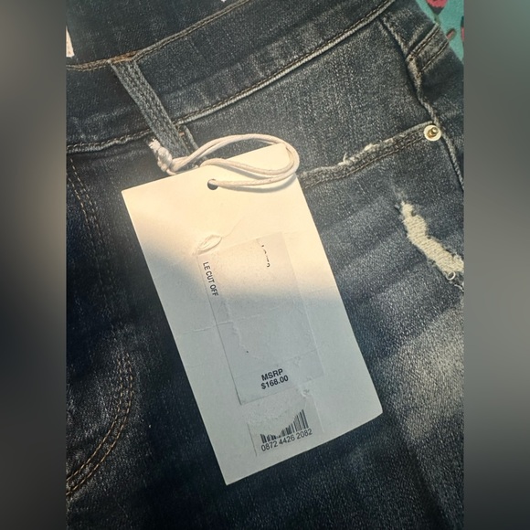 NWT FRAME Le Cutoff frayed denim shorts  size 26 - Picture 6 of 7